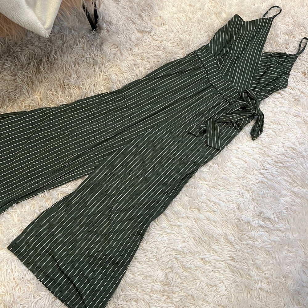 Green stripe knit jumper